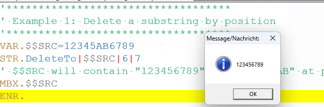 Delete characters by position